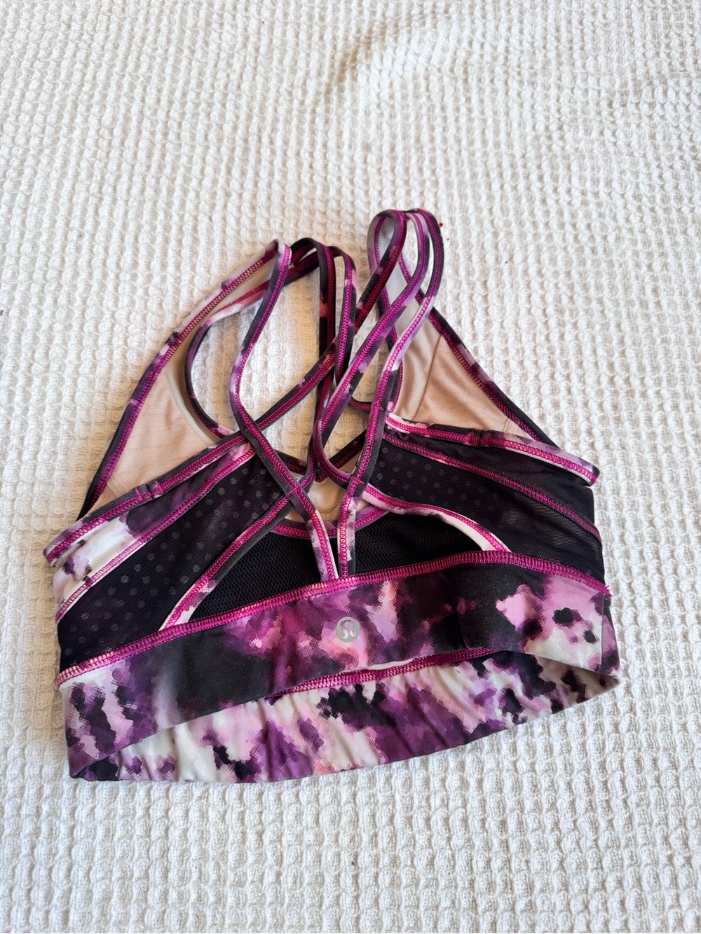 Strappy Purple Tie-Dye Sports Bra 4